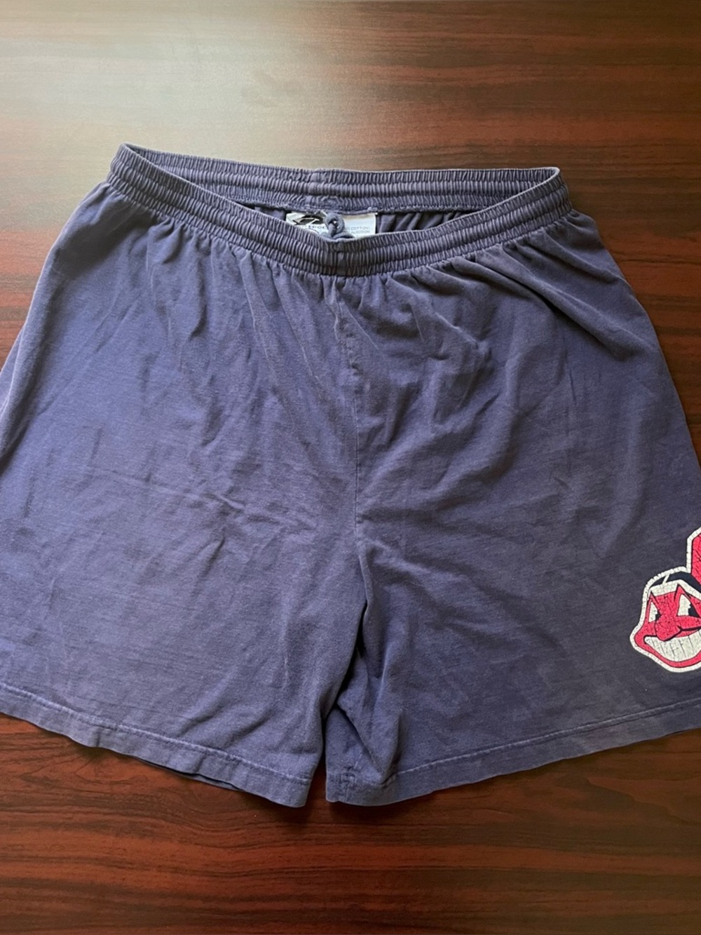 Vintage Cleveland Indians Shorts MLB 90s Mens Size Large Elastic Waist Faded